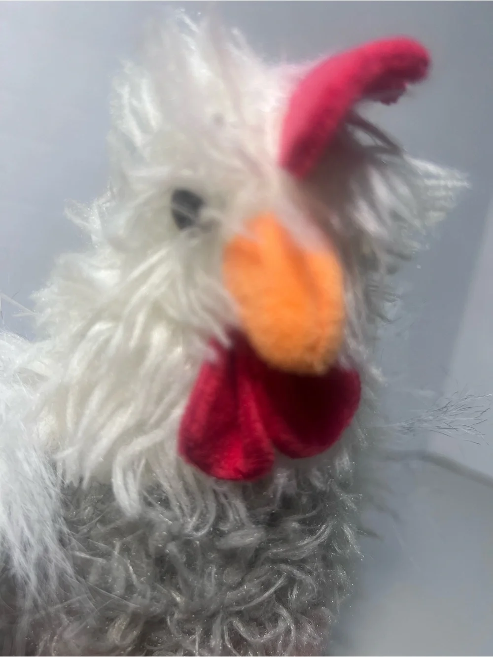 Walmart Way To Celebrate Shaggy ROOSTER Fluffy Grey Chicken 7